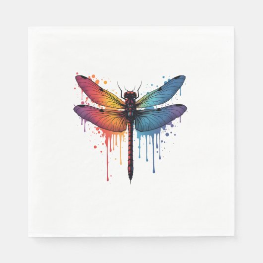 Coole Libel op kleurrijk geschilderde Libel Servet (Voorkant)