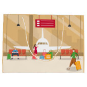 coole luchthaven op reis partij Large Gift Bag Groot Cadeauzakje (Achterkant)