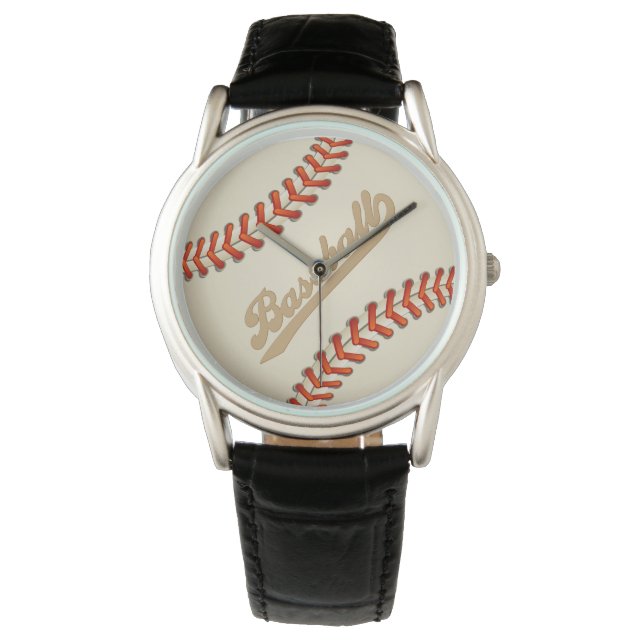 coole mannen Baseball-liefhebbers Horloge (Voorkant)