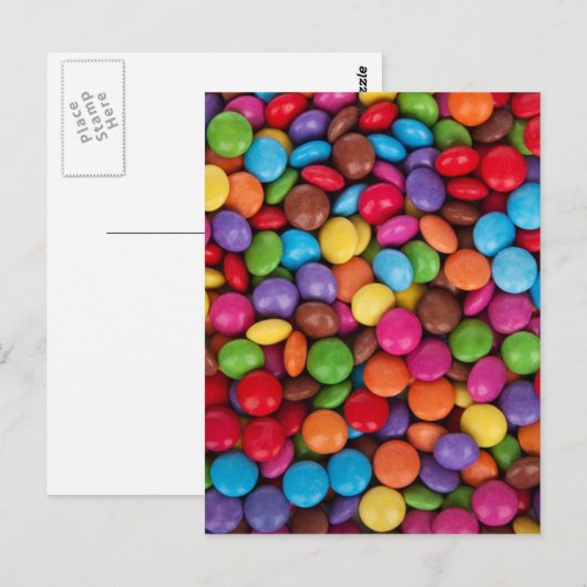 coole meerkleurige chocoladeknoppen briefkaart (Voorkant / Achterkant)