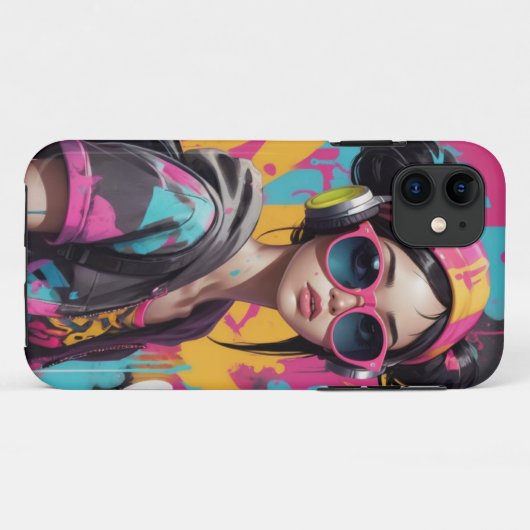 coole meid Case-Mate iPhone case (Achterkant (horizontaal))