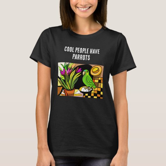 Coole mensen hebben parkieten t-shirt (Voorkant)