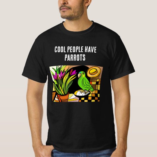 Coole mensen hebben parkieten t-shirt (Voorkant)