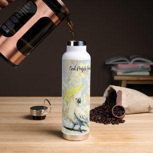 Coole mensen hebben parkieten waterfles
