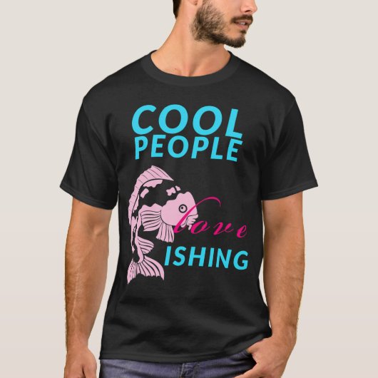 coole mensen houden van vissen t-shirt (Voorkant)