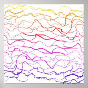 coole , moderne abstracte , kleurrijke golvende li poster