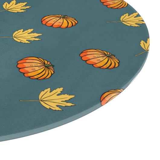 coole , moderne gele pompoenpatroon houdt van woor snijplank (Hoek)