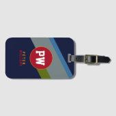 coole moderne gestreepte monogram - naamidentifica bagagelabel (Voorkant (horizontaal))