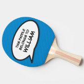 Coole moderne grappige gepersonaliseerde spraakbal tafeltennisbatje (Zijkant)