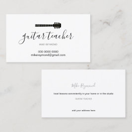 coole moderne muziekleraar . gitaarlessen visitekaartje