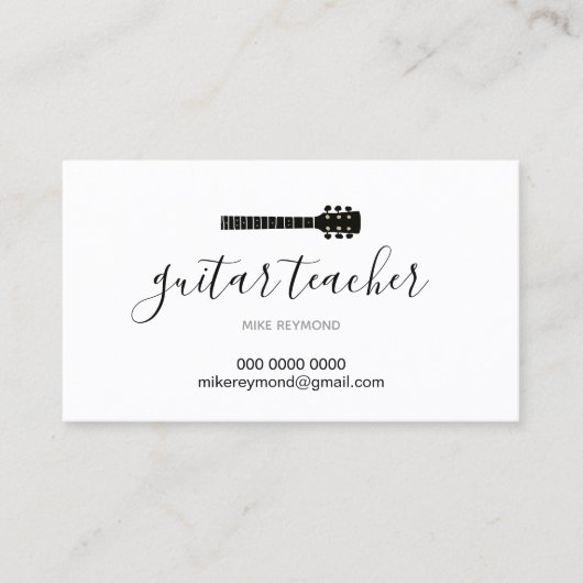 coole moderne muziekleraar . gitaarlessen visitekaartje (Voorkant)