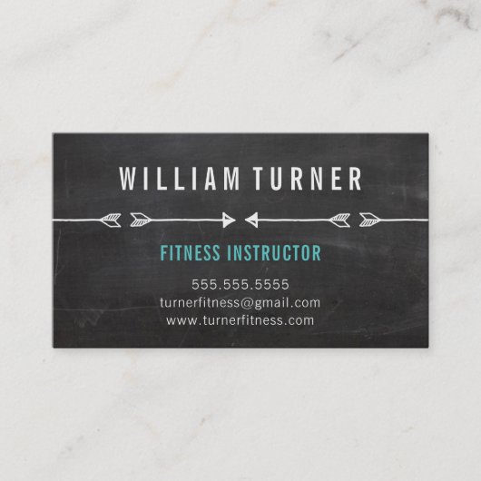 COOLE MODERNE PIJL eenvoudige schets trendy krijtb Visitekaartje (Voorkant)