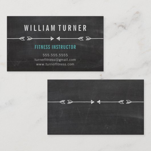 COOLE MODERNE PIJL eenvoudige schets trendy krijtb Visitekaartje (Voorkant / Achterkant)