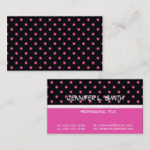 coole , moderne , roze poladots zwarte profielkaar visitekaartje (Voorkant / Achterkant)