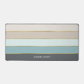 Coole moderne strepen gepersonaliseerd bureaumat (Voorkant)