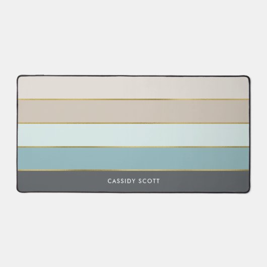 Coole moderne strepen gepersonaliseerd bureaumat (Voorkant)