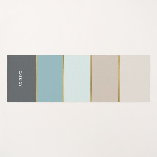 Coole moderne strepen gepersonaliseerd yogamat (Voorkant (horizontaal))