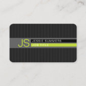 Coole moderne strepen | grijs, limoengroen & zwart visitekaartje (Voorkant)
