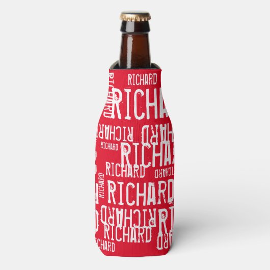 coole & moderne typografie van de rode en witte na flesjeskoeler (Fles Voorkant)