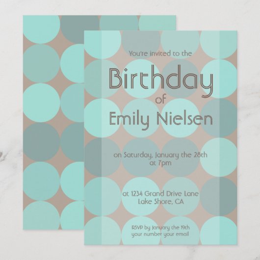 Coole moderne verjaardagsuitnodiging kaart (Voorkant / Achterkant)