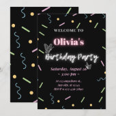 coole moderne verjaardagsuitnodigingen kaart (Voorkant / Achterkant)