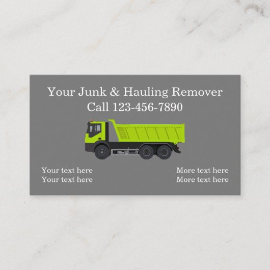 coole moderne vuilnisbak en opruiming visitekaartje (Voorkant)