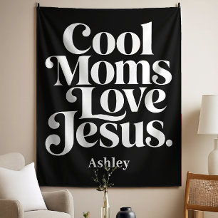 Coole moeders houden van Jezus Wandkleed