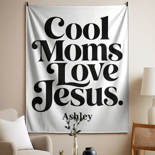 Coole moeders houden van Jezus Wandkleed