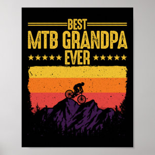 Coole Mountainbike Kunst Voor Mannen Grandpa Mount Poster