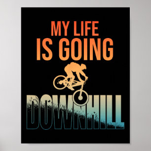 Coole Mountainbike Kunst Voor Mannen Jongens Downh Poster