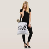 coole multiprint zwart-wit monogram canvas tas (Op model)