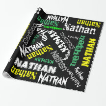 Coole naamcollage moderne typografie op maat