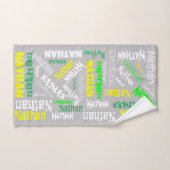 Coole naamcollage moderne typografie op maat in gr bad handdoek (Handdoek)