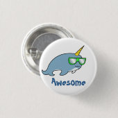 , coole Narwhal in schaduwen Ronde Button 3,2 Cm (Voorkant /achterkant)