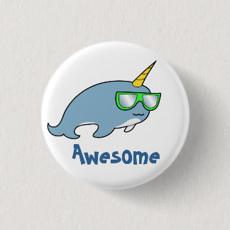 , coole Narwhal in schaduwen Ronde Button 3,2 Cm