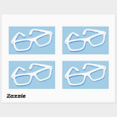 Coole Nerd Bril Rechthoekige Sticker (Vel)