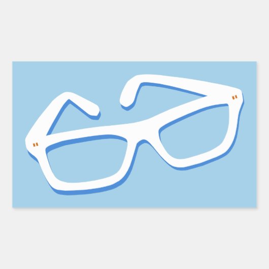 Coole Nerd Bril Rechthoekige Sticker (Voorkant)