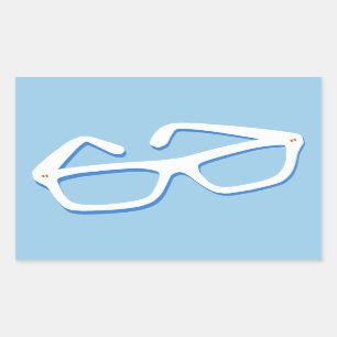 Coole Nerd Bril Rechthoekige Sticker