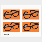 Coole Nerd Bril Rechthoekige Sticker (Vel)