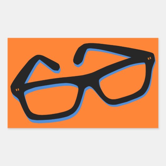 Coole Nerd Bril Rechthoekige Sticker (Voorkant)