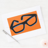 Coole Nerd Bril Rechthoekige Sticker (Envelop)