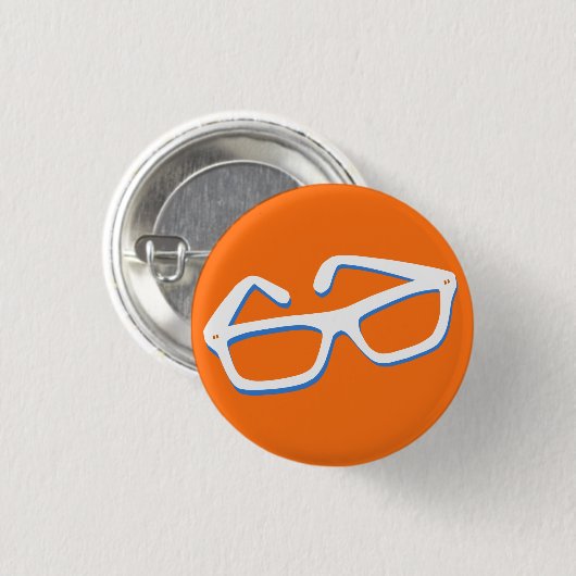 Coole Nerd Bril Ronde Button 3,2 Cm (Voorkant /achterkant)