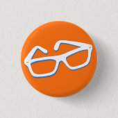 Coole Nerd Bril Ronde Button 3,2 Cm (Voorkant)