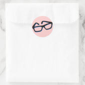Coole Nerd Bril Ronde Sticker (Tas)