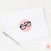 Coole Nerd Bril Ronde Sticker (Envelop)