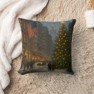 coole new york kerststraten kussen