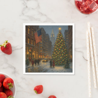 coole new york kerststraten servet