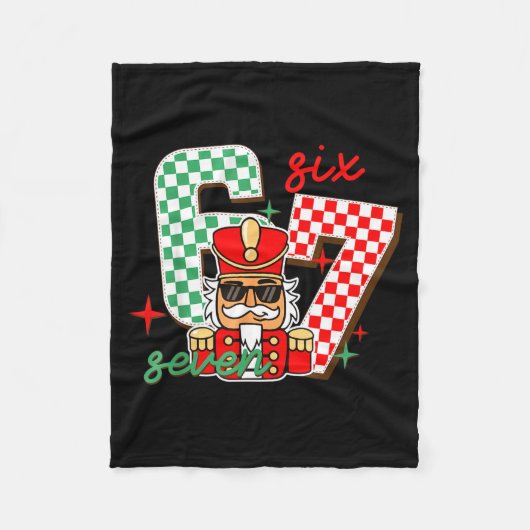 Coole Notenkraker Kerstmis 67 Zes Zeven Gen Alpha Fleece Deken (Voorkant)