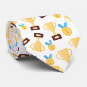 coole nummer één sport liefhebbers patroontrofee stropdas (Opgerold)