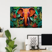 Coole olifant oerwoud liefhebbers poster (Thuiskantoor)